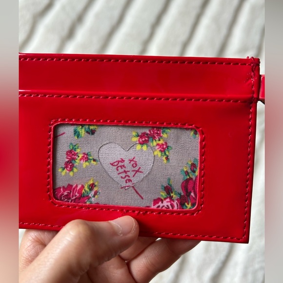 Betsey Johnson Keychain  ID Credit Card Holder Case Red - Picture 7 of 14